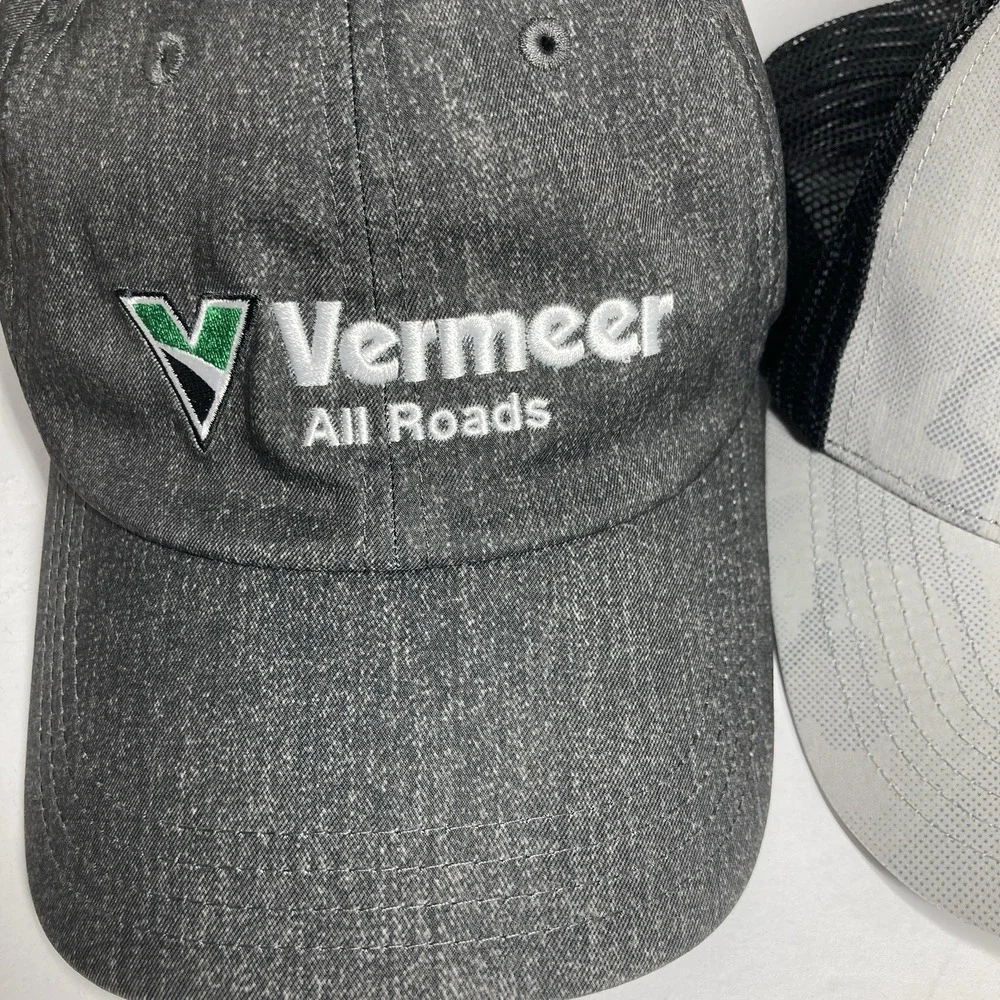 Vermeer All Roads Caps Hats Lot of 3‎ Green Gray Machine Tool Rental Ohio